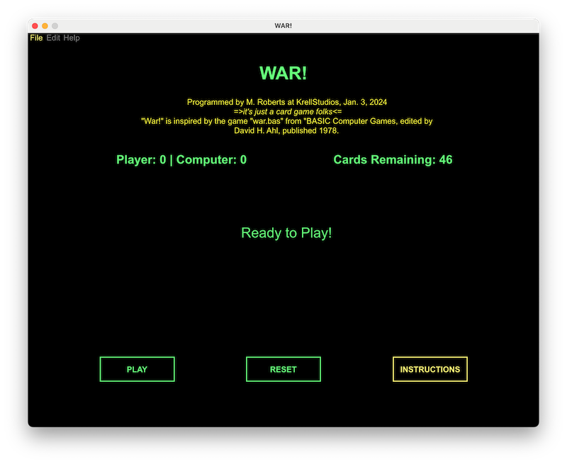 MGB WAR! Game Screen
